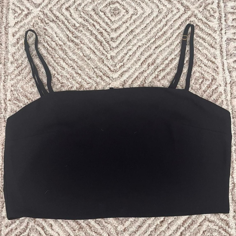 Black Bow Tie Back Crop Tank